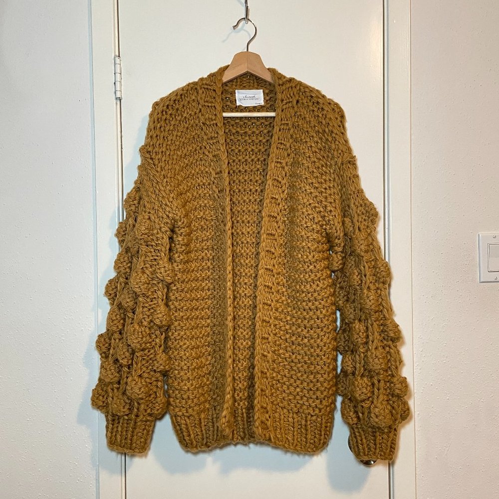 brown chunky knit cardigan